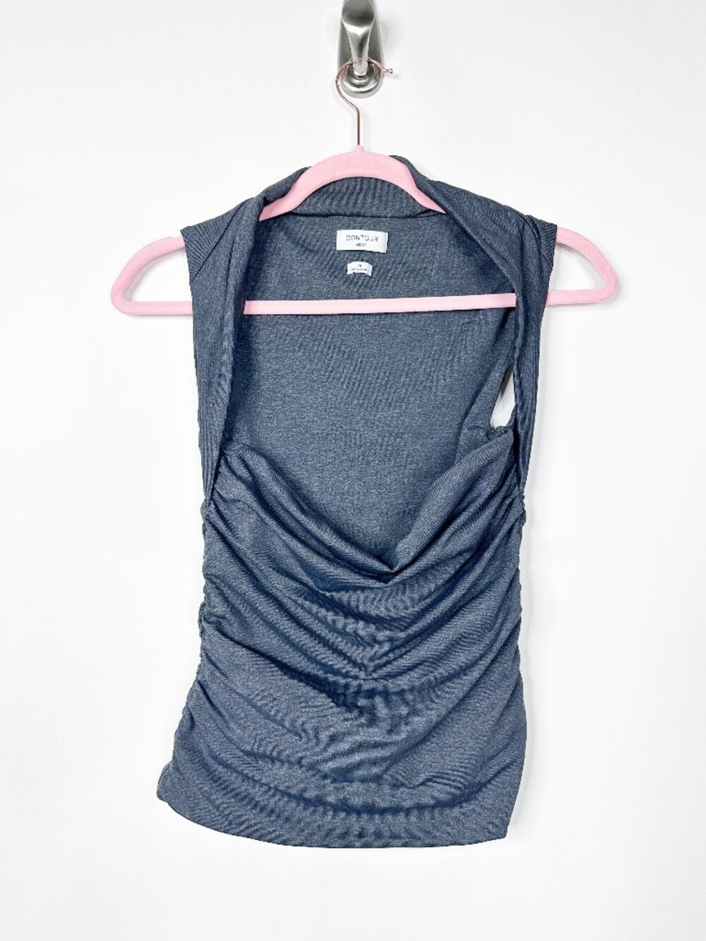 Aritzia Contour Flourish Top Ruched Squareneck Second-skin Tank Top #A1847 - Picture 2 of 7